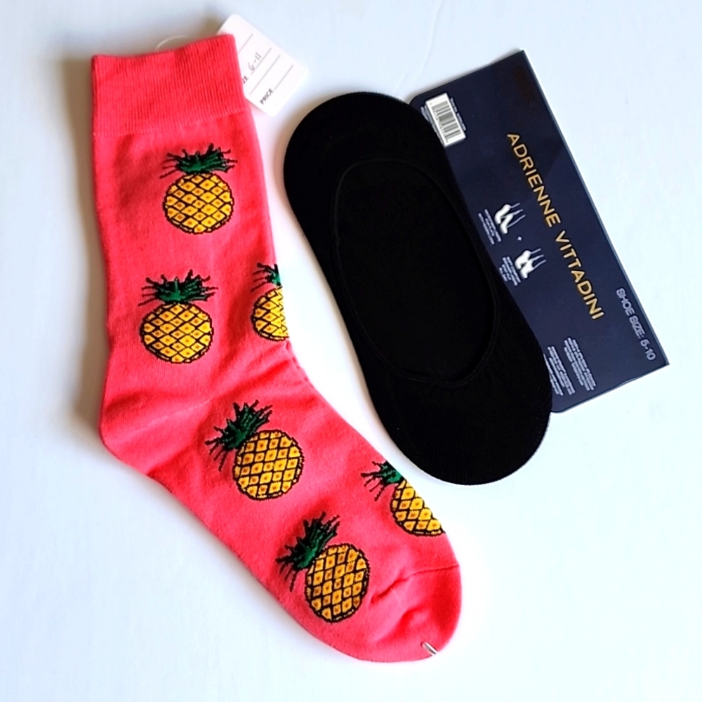 Novelty Socks Unisex + Adrienne Vittadini No-Show Socks